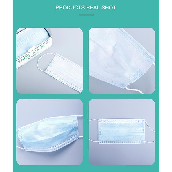 Blue White Medical Surgical Face Mask Three Dimensional Full Face Protection