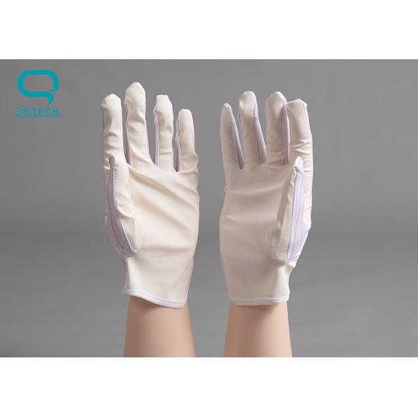 Ладонь PU покрыла белые перчатки 10pairs/bag ESD чистой комнаты полиэстера