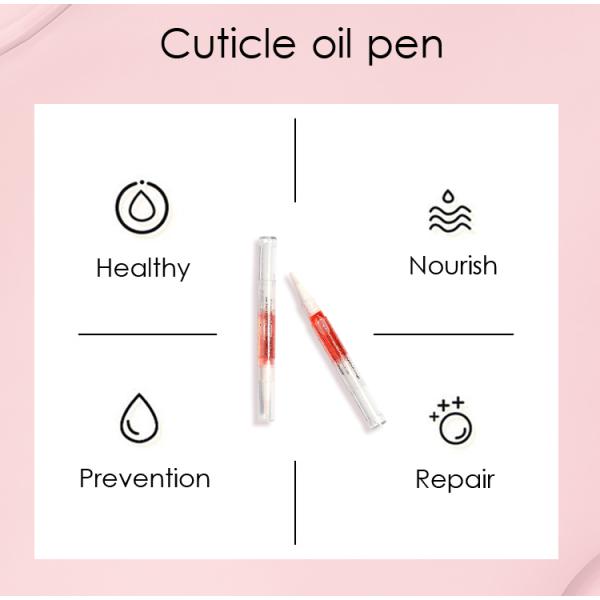 Fácil de aplicar pluma de aceite de la cutícula de las uñas vacía 3ml plástico de formato de tubo de cepillo torcer la pluma de cepillo para el aceite hidratante de la cutícula de las uñas