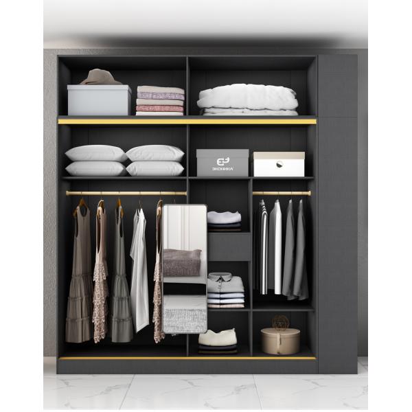 Modern Wooden Cabinet Sliding Door Bedroom Closet Wardrobe with E1 Manufactured Wood