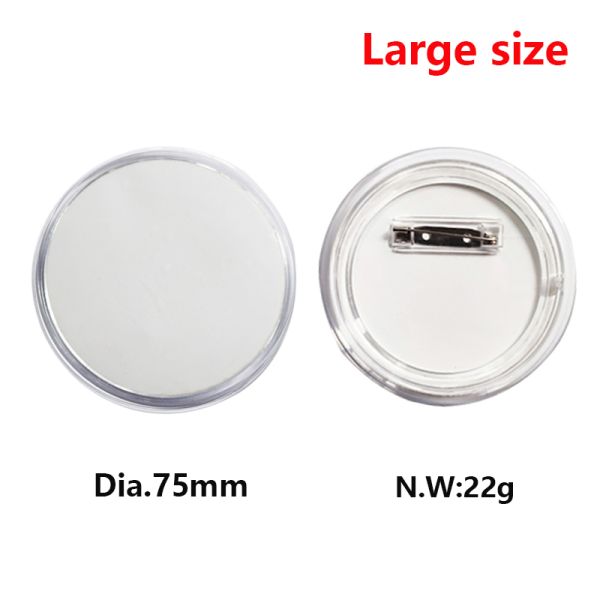 Personalized Plastic Transparent Round Sublimation Pin Badges Blanks With Printable PET Sheet