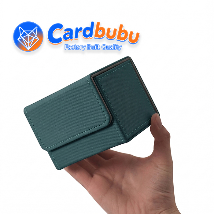 3.95in Personalized Leather Playing Card Case PP Soft Inner TCG Storage Box