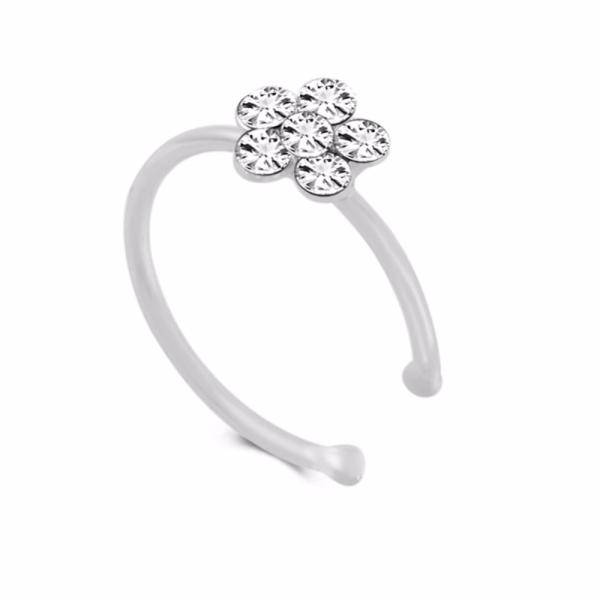 Fashion Crystal Nose Ring Indian Flower Nose Stud Hoop Septum Clicker Piercing Nose Clip Rings Body Piercing Jewelry