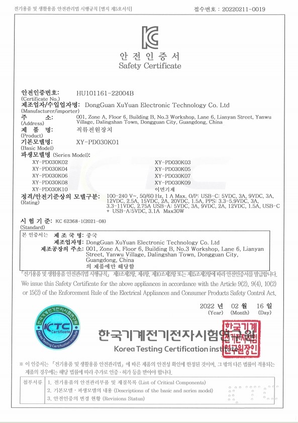 Dongguan Xin Xuyuan Electronic Technology Co., LTD Сертификации