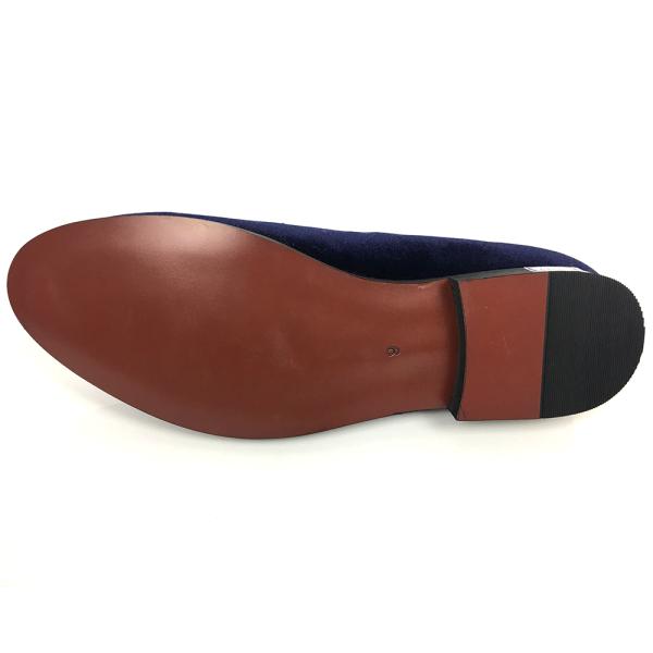 Handmade Black Velvet Loafer Shoes Embroidered Red Bottom Flat Mens Shoes