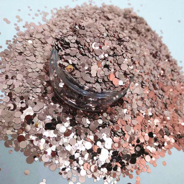 Die Cutting Printing Rose Gold Glitter Nails Decoration with 365 Colors and Sale