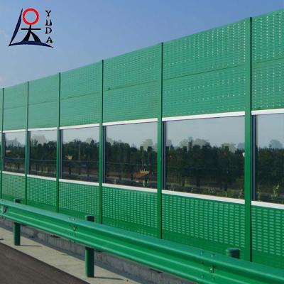 Green Transparency Road Noise Barrier Wall Fence / Highway Noise Barrier Wall