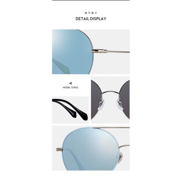 Grey Blue Gold Designer Polarized Sunglasses , Metal Polarized Sunglasses Durable