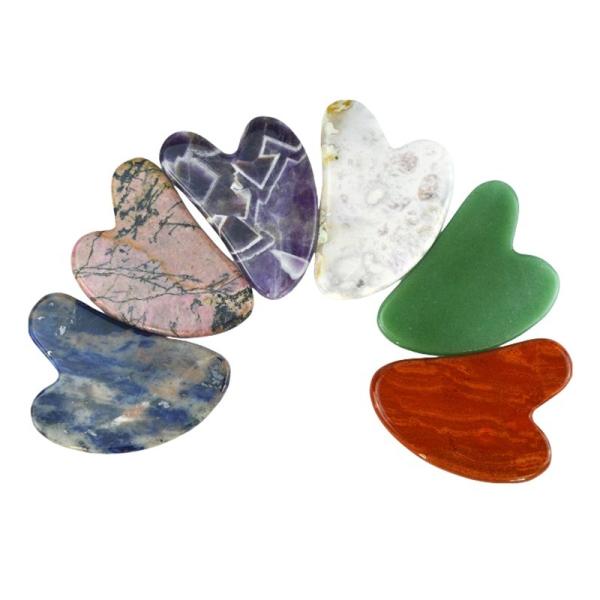 Body Massage Red Jasper Guasha Tool Jade Stone Facial Skincare Scraper Custom Logo Heart Shape Face Gua Sha Massager Tool