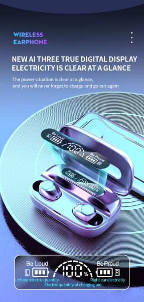 2000mAh Power Bank TWS Earphones with IPX-4 Waterproof Standard and Wireless Technology
