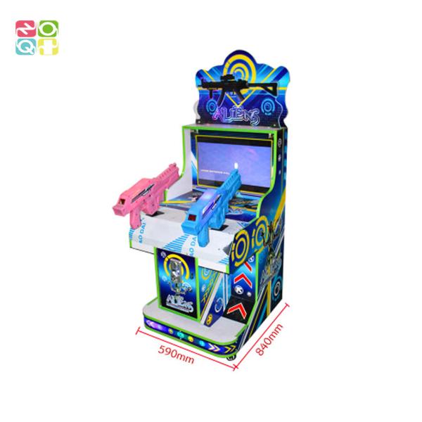 Children Simulating Game Aliens Shooting Arcade Machine With 3 Games 22 Inch Screen
