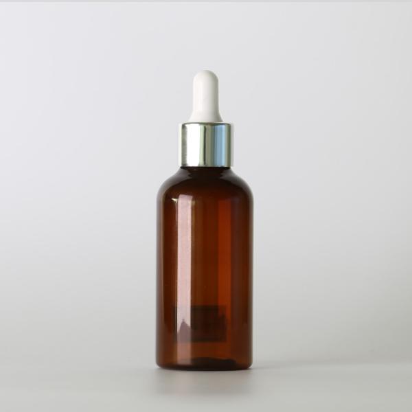 Empty Amber Cosmetic Oil Bottles 2oz 100ml Silkscreen Printing With Dropper