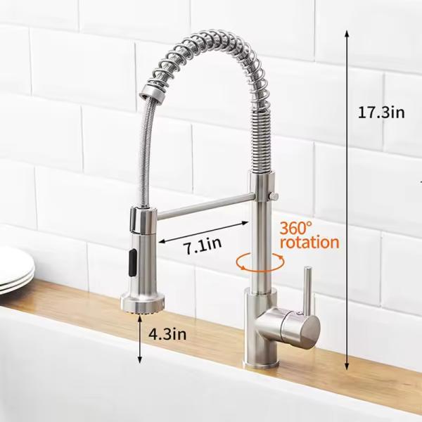 Lizhen-Hwa.Vic Pull Out Spray Kitchen Faucet with Brass Material and Hot Cold Mixer