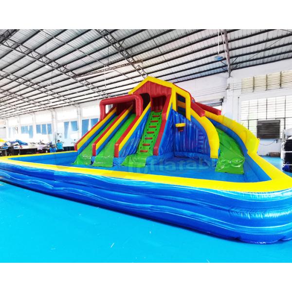 водные горки дома прыжка спортивной площадки 1000D раздувные с бассейном