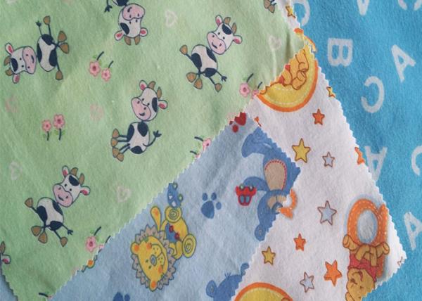 Dyed Printed Cotton Flannel Cloth , Children Clothing Fabric Widely Use