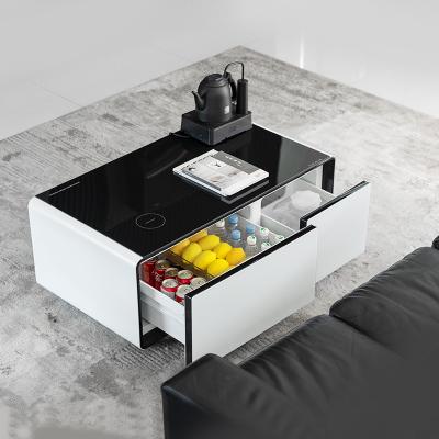 2024 Smart Coffee Table for Refrigerated Drawers and Wireless Charging in Living Room