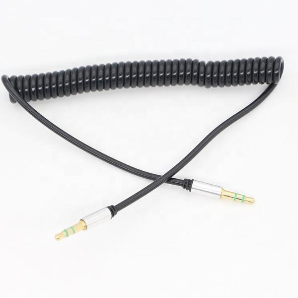CUSTOM 1M  2M 3M Coil Spiral Spring Male to Male 3.5mm Jack Stereo Aux Audio Cable