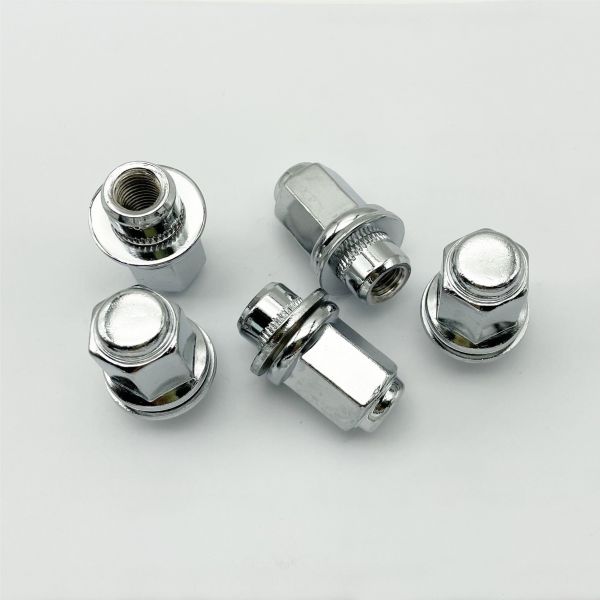 Metric Thread Chrome-Plated Hex Lock Wheel Hub Nuts for Auto Parts