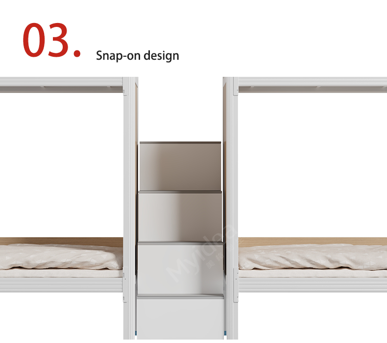 Thickened Four Person Bed, School Dormitory, Stable Bunk Beds for Students, Step Ladder, Multi Person Employee Dormitory Bed