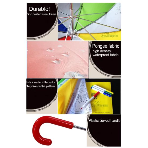 Manual Open Kid ' S Diy Little Girl Umbrella With Animals Custom Printing