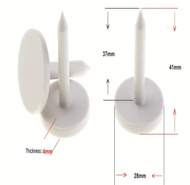 Black ABS Embedded RFID Nail Tag Forestry Tree / Asset Management 41 * 28mm