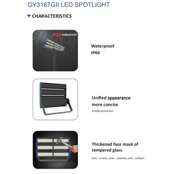 IP66 Waterproof 480W 150lm/W Outdoor Stadium Lighting 5700K