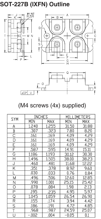 IXFN56N90P 900V 56A SiC MOSFET Low Rds(on) 65mΩ Fast Switching High Frequency Robust Body Diode High Temp Operation TO-264 Package