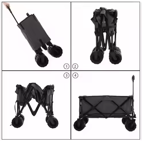 Lightweight Folding Cart With Wheels Compact With Canopy Hand 89*53*109cm