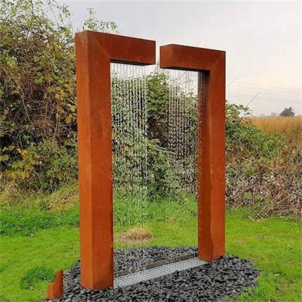 Home Decoration Corten Steel Waterfall Fountain*1800mm Customized
