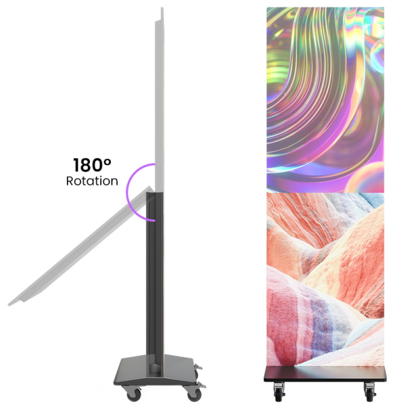 P1.25 P1.5 Indoor LED Poster Display Foldable Double Sided Digital Signage ABXING FS