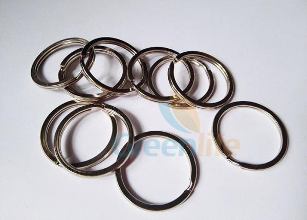 Diameter 30MM Lanyard Accessories Light Weight Flat Nickle Plated Split Key Rings