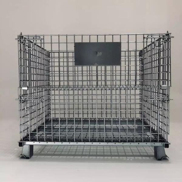 Long Folding 4.8mm Wire Mesh Storage Containers Steel Metal Box Warehouse