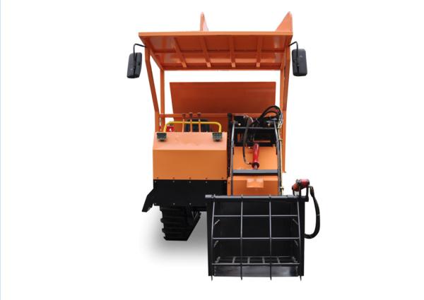 oil palm Transportation Rubber Track Crawler Carrier , Tracked Dump Truck with front loader