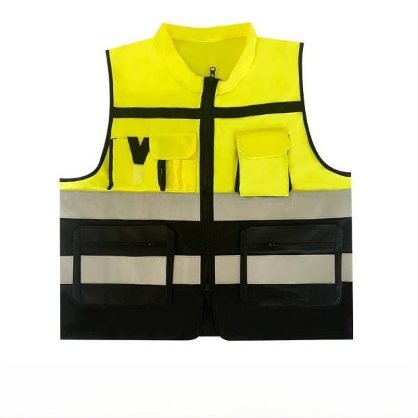 Logo personnalisé Veste de sécurité de construction Veste réfléchissante Vêtements réfléchissants Veste de sécurité Hi vis avec poche