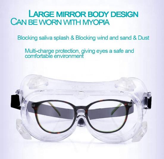 Absorbing 99% UV Surgery Safety Glasses Chemical Resistant Enclosed Labor