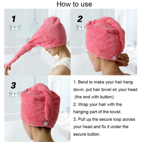 Super Absorbent Fast Drying Microfiber Hair Turban Towel Wrap