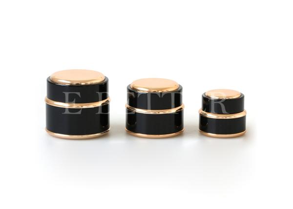 frasco cosmético plástico da parede dobro preta luxuosa de 15g 30g 50g para o verniz para as unhas uv