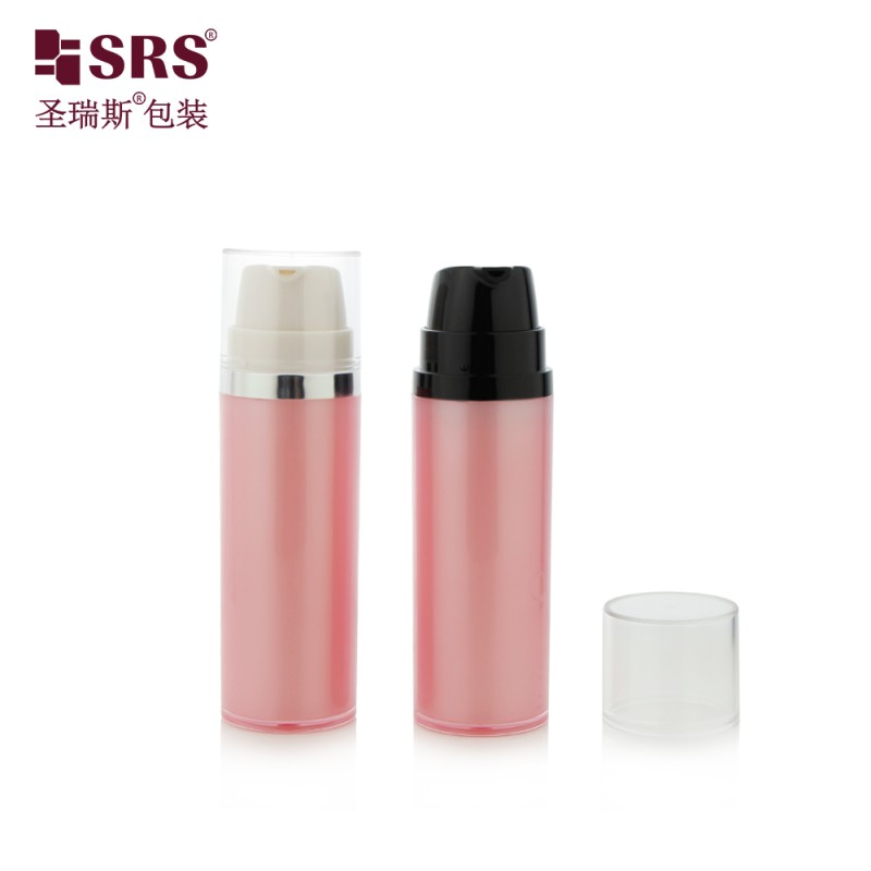 SRSA404 15ml 30ml 50ml Transparent AS Plastic Airless Bottle For Facial Gel Serum Packaging