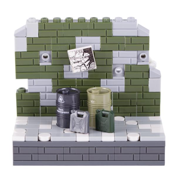 MOC military oil drums and oil pot barrel weapon small figure accessories building blocks military scene series