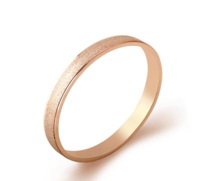 Rose Gold Matte  Couple Engagement Rings Elegant Fashion Jewelry Stainless Steel Ring