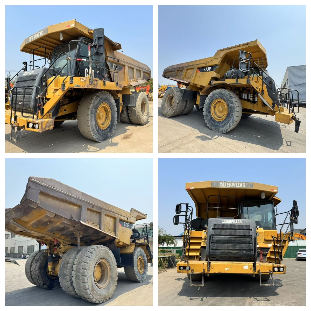 Used Cat 773F Mining Truck with 27 L Displacement 552 kW (740 hp) Engine and 24.00R35 (E4) Tires for Heavy-Duty Hauling