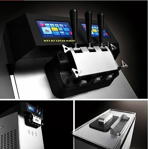 Commercial Catering Soft Ice Cream Maker with Wooden Case and Fully Automatic Function