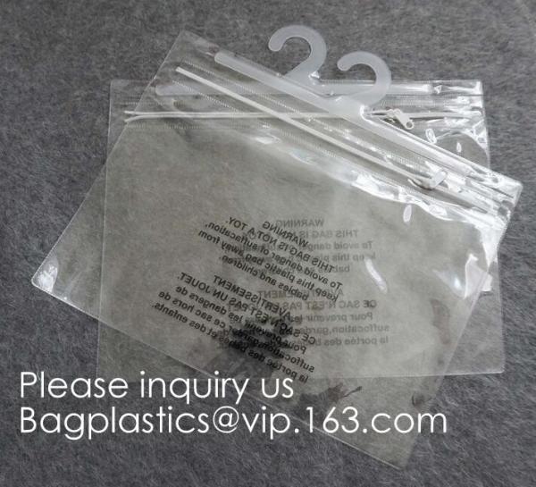 Cloth Hanger Hook Plastic Bags With Zip lockk Hook Packaging Bag For Underwear Bikini Clothes,garment girl's bar packaging