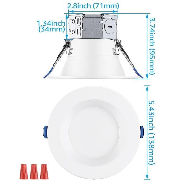 Ceiling Anti Glare White LED Flush Mount Light 4 Inch 3000k 10w  Canless