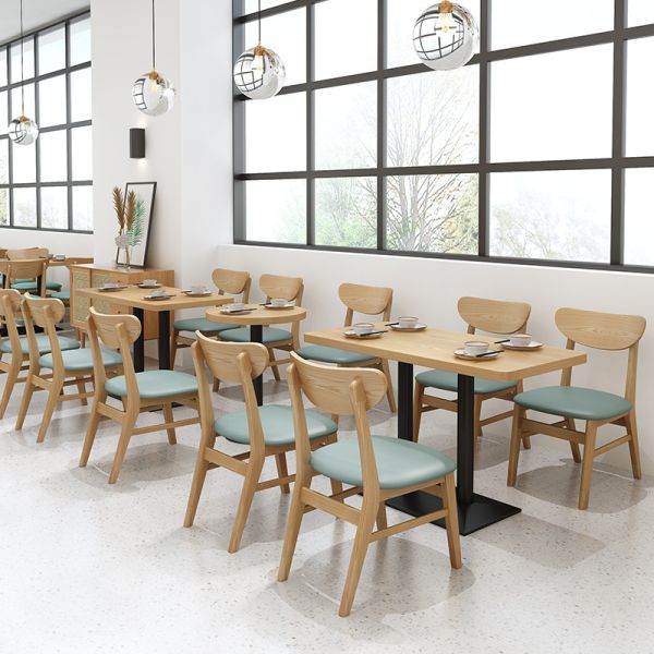 Modern Restaurant Dining Table and Chairs Sets Solid Wood Coffee Crisps Chair Many Options