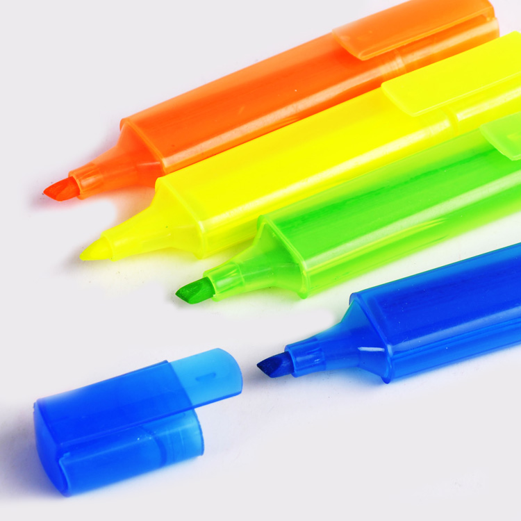 Custom logo reliable quality fluorescent color marker pen set