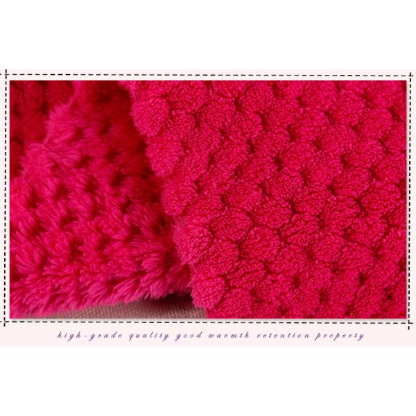 Double sides pineapple checks coral fleece fabric for blanket fabric and apparel