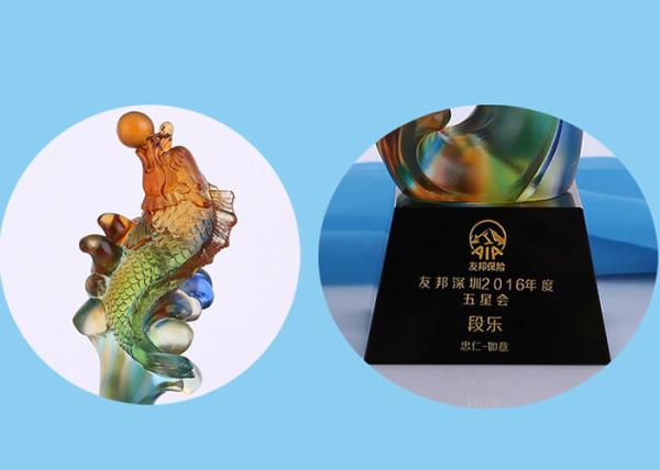 Troféus de Colorized Liuli do Chinoiserie e concessões, presentes exclusivos do projeto dos peixes