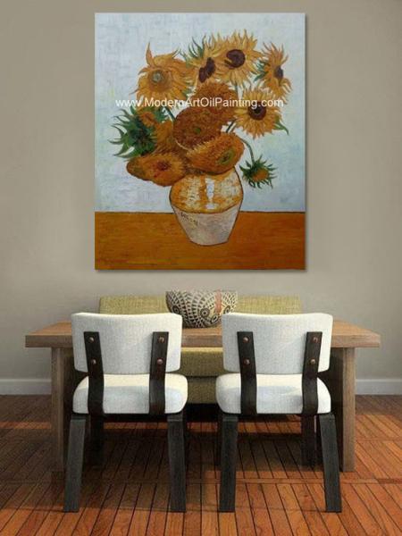 Impressionism Van Gogh Sunflower Painting Reproduction Hand Painted Masterpiece on Linen
