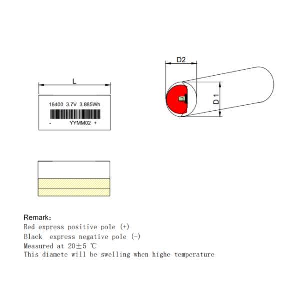 3А Выпуск цилиндрической полимерной литий-ионной батареи 18400 3.7v 1100mah LiPo батареи